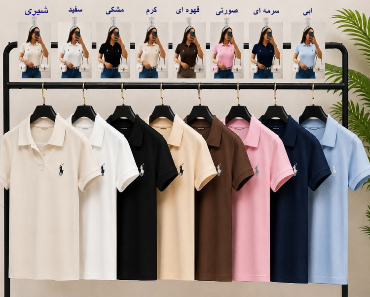 خرید تیشرت یقه شکاری ، پولوشرت یقه دار زنانه